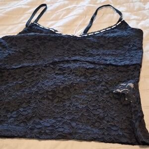Navy Blue Lace Camisole Top
